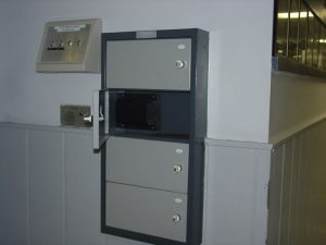 Lock box at jail for police during processing criminals